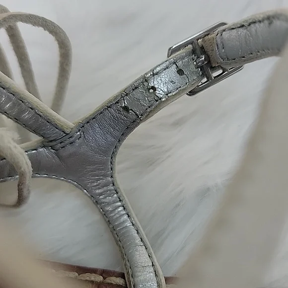 SAM EDELMAN Gere Western Fringe Pom‎ Pom Boho Hippie Gladiator Thong Sandals 8.5 - Picture 13 of 14